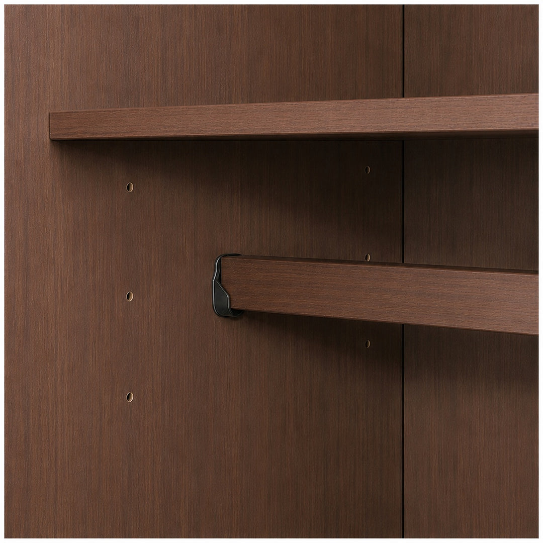 100% Solid Wood 4-Door Wardrobe Armoire with Mirrored Doors, Bedroom Closet Storage - Kyle Collection
