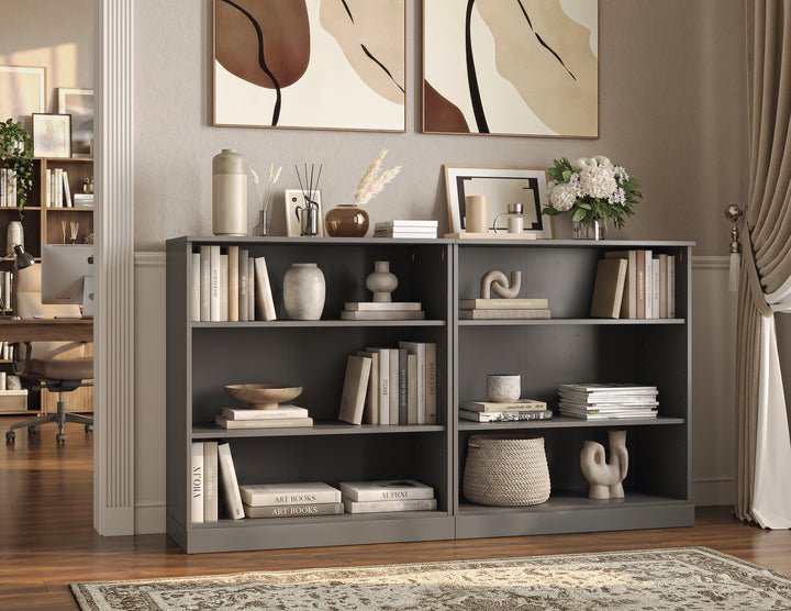 100% Solid Wood Freestanding Modular 6-Shelf Bookcase Cabinet with Open Adjustable Shelves, Display Storage Bookshelf, 64" W x 35.75" H