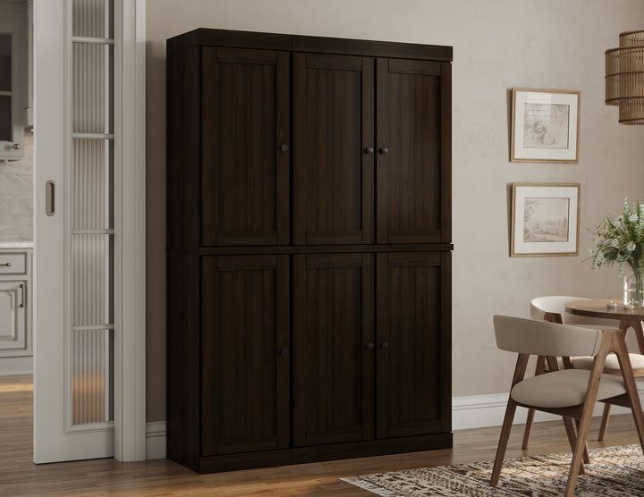 100% Solid Wood Kitchen Pantry Cabinet, Tall Freestanding Modular Storage with Shaker Doors & 2 Drawers, Adjustable Shelves, 48.5" W x 71.5" H