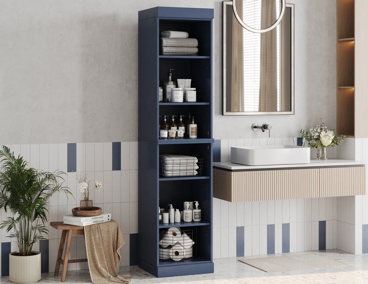 100% Solid Wood 16.5" Tall Bathroom Cabinet, Adjustable Shelves