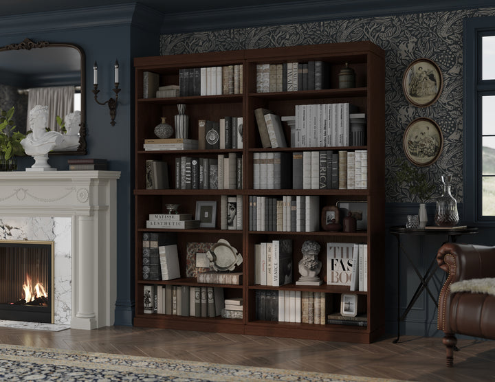 Premium 100% Solid European Oak Hardwood 12-Shelf Modular Bookcase – 64" Wide, 71.5" Tall