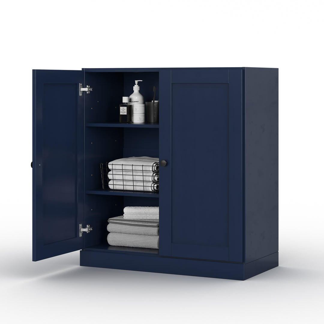 100% Solid Wood 32" Bathroom Cabinet with Shaker Wood Doors