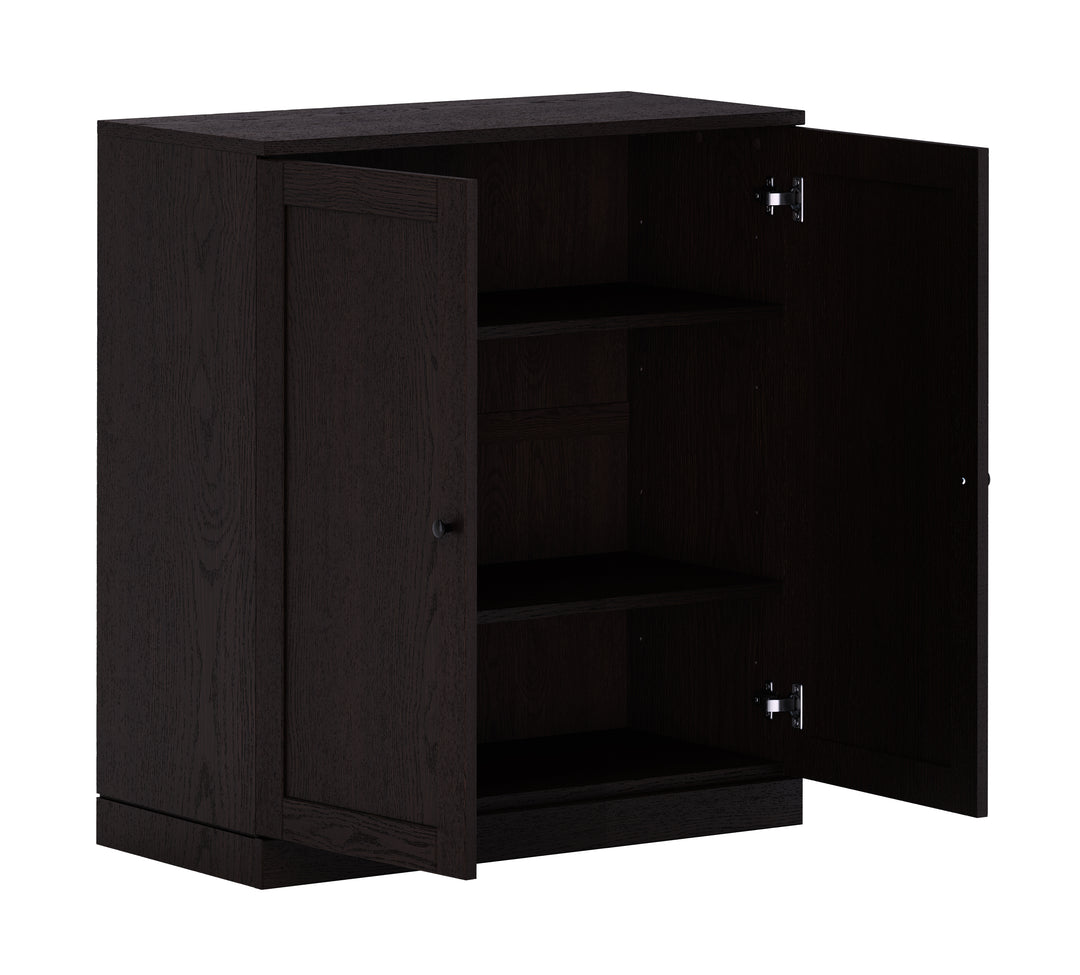 Premium 100% Solid European Oak Hardwood 3-Shelf Modular Bookcase with Shaker Doors – 32" Wide, 35.75" Tall