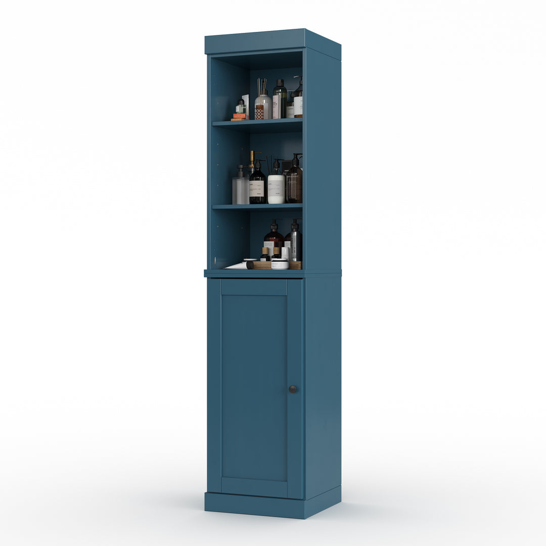 100% Solid Wood 16.5" Tall Bathroom Storage Cabinet , Shaker Door, Adjustable Shelves