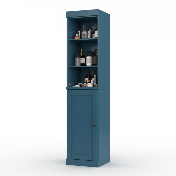 100% Solid Wood 16.5" Tall Bathroom Storage Cabinet , Shaker Door, Adjustable Shelves