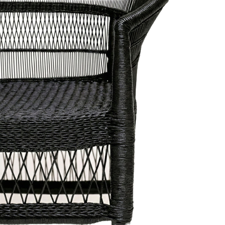 100% Handwoven Natural Rattan 3-Seater Indoor Settee with Solid Wood Frame, Boho Coastal Farmhouse Accent Seating – Authentic African Craftsmanship