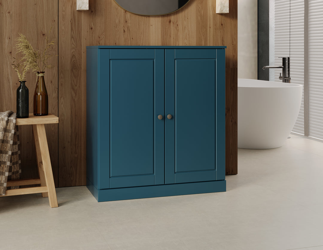 100% Solid Wood 32" Bathroom Cabinet with Raised Panel Wood Doors