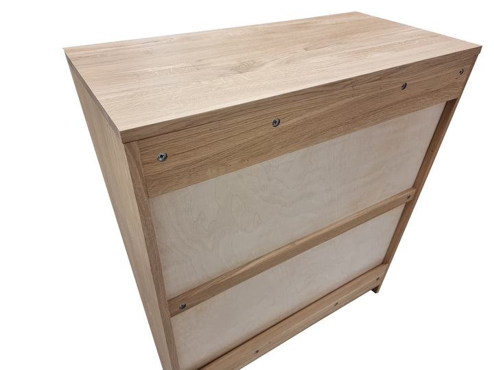 Premium 100% Solid European Oak Hardwood 6-Shelf Modular Bookcase with Tinted Glass Doors – 32" Wide, 71.5" Tall