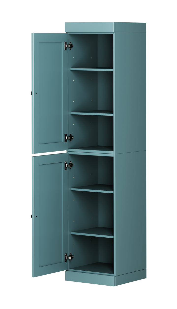 100% Solid Wood 16.5" Pantry Cabinet, 2 Shaker Wood Doors