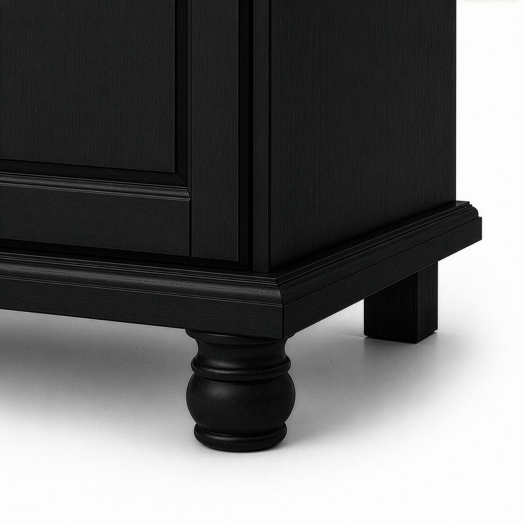 100% Solid Wood 4-Door Wardrobe Armoire with Mirrored Doors, Bedroom Closet Storage - Kyle Collection