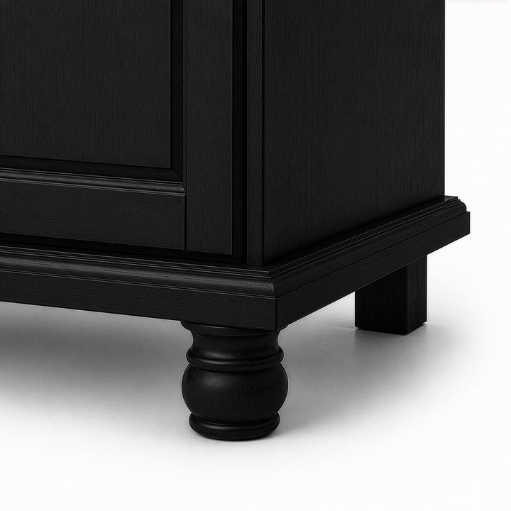 100% Solid Wood 4-Door Wardrobe Armoire with Mirrored Doors, Bedroom Closet Storage - Kyle Collection