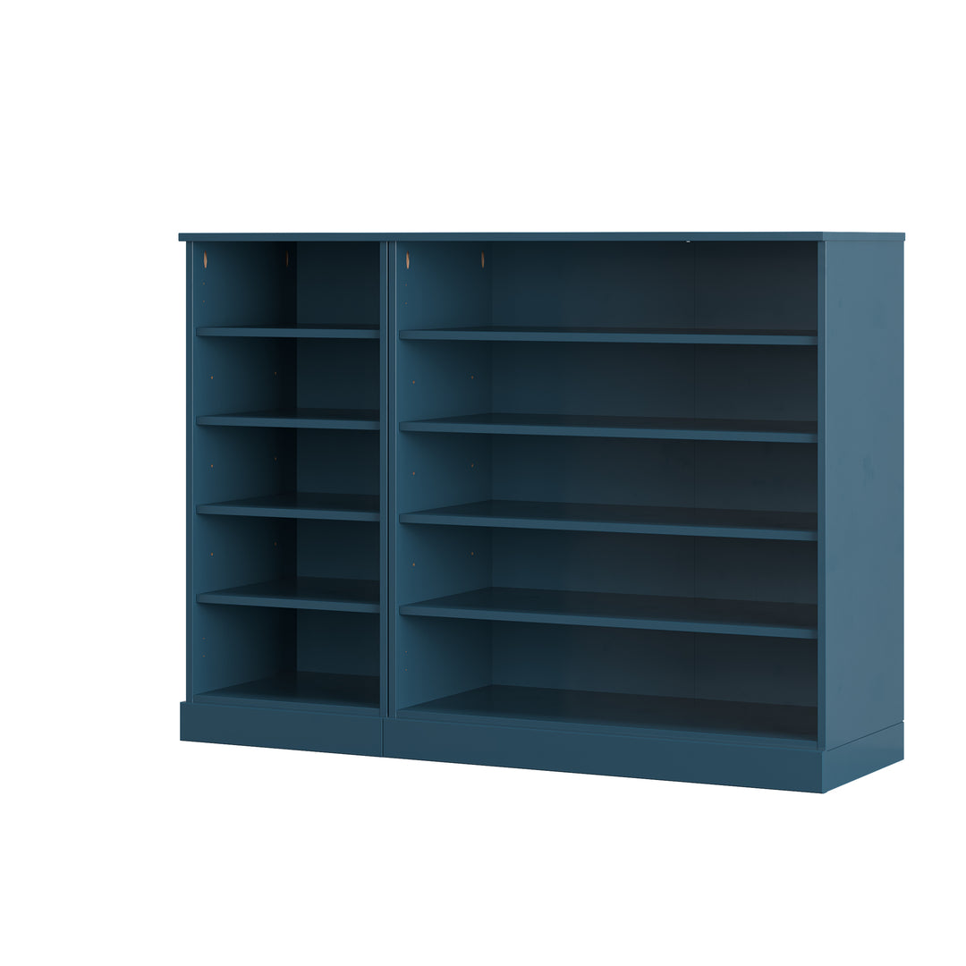 100% Solid Wood Open Shoe Storage Cabinet with Adjustable Shelves, Space Saving Modular Entryway Organizer, 48.5" W x 35.75" H