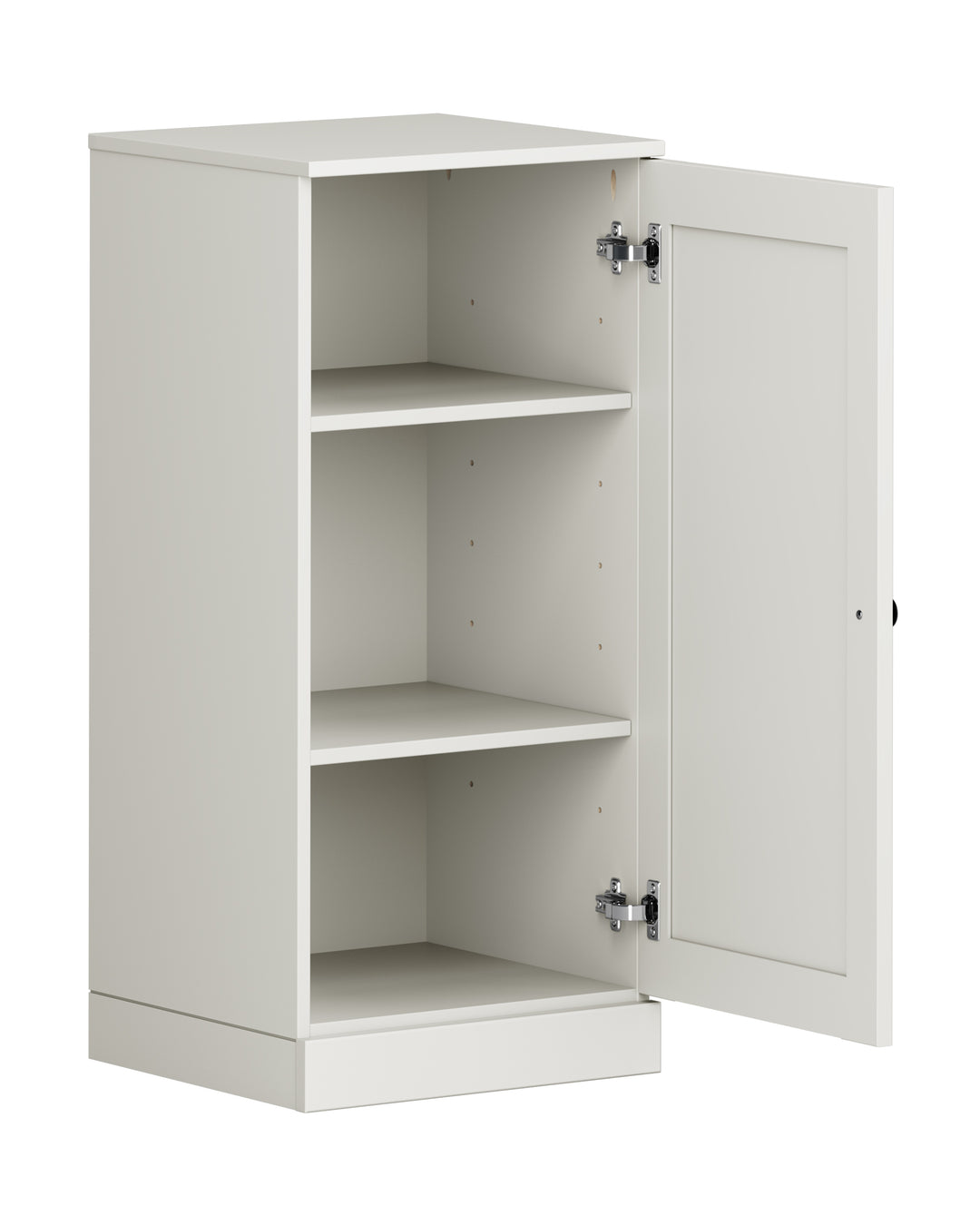 100% Solid Wood Freestanding Bathroom Linen Storage Cabinet with Shaker Door, Adjustable Shelves, 16.5" W x 35.75" H