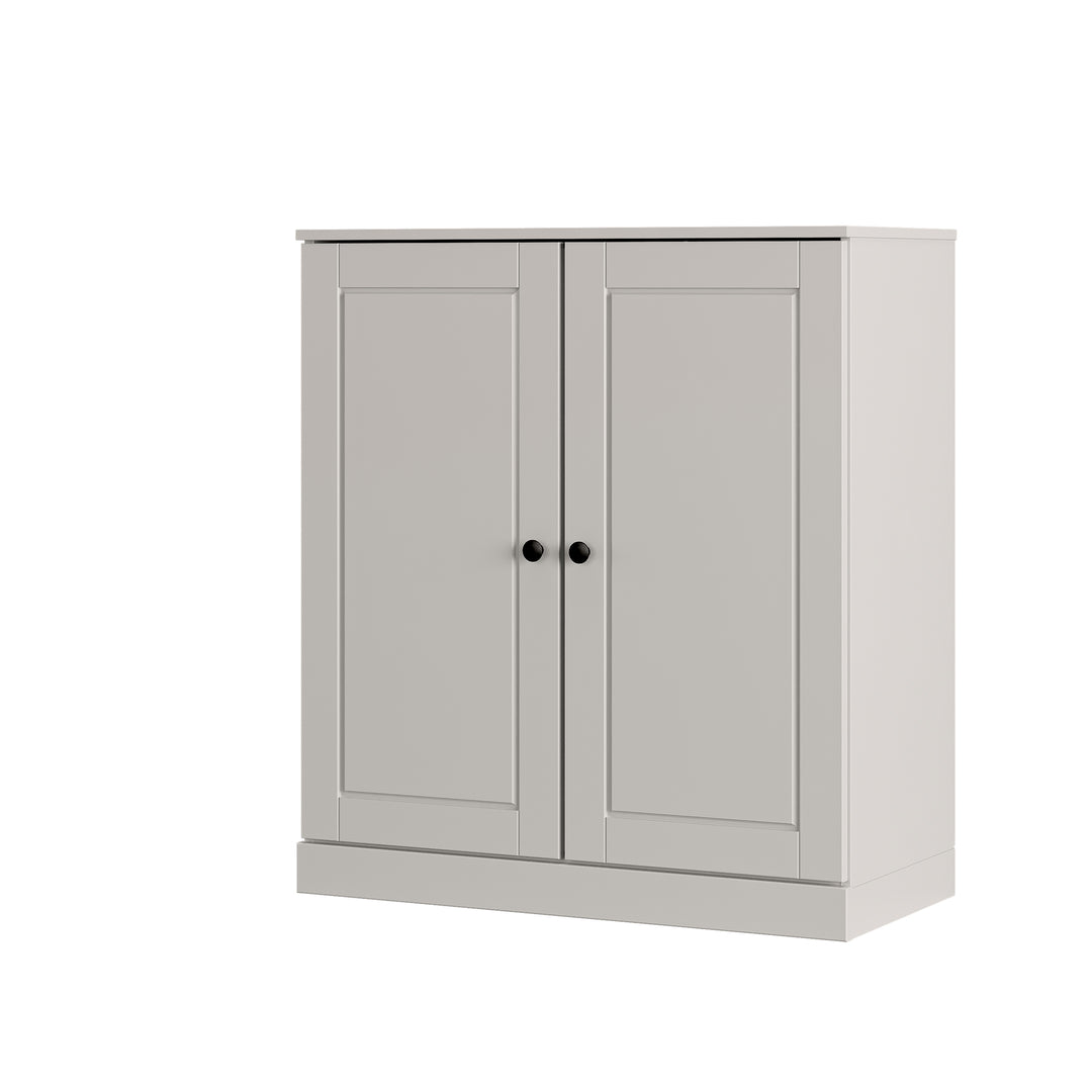 100% Solid Wood Shoe Storage Cabinet with Raised Panel Doors, Adjustable Shelves, Space Saving Stackable Entryway Organizer, 32" W x 35.75" H