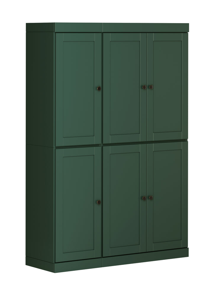 100% Solid Wood 48.5" Pantry Cabinet, Shaker Wood Doors