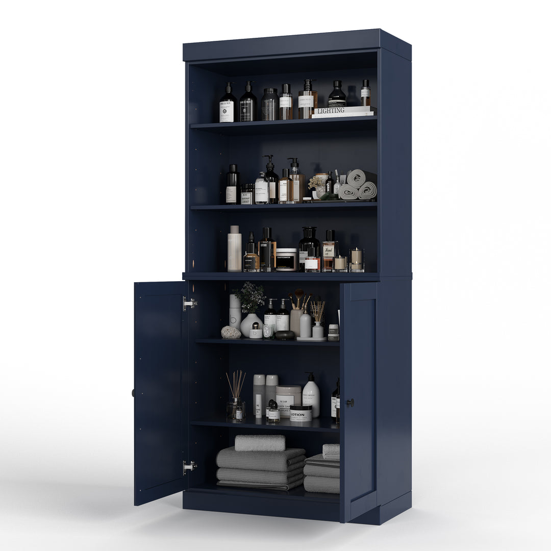 100% Solid Brazilian Pine Wood 32" Bathroom Storage Cabinet with Bottom Shaker Doors and Adjustable Shelves