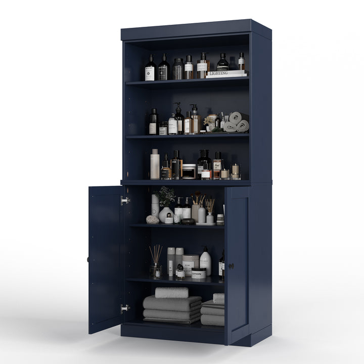 100% Solid Brazilian Pine Wood 32" Bathroom Storage Cabinet with Bottom Shaker Doors and Adjustable Shelves