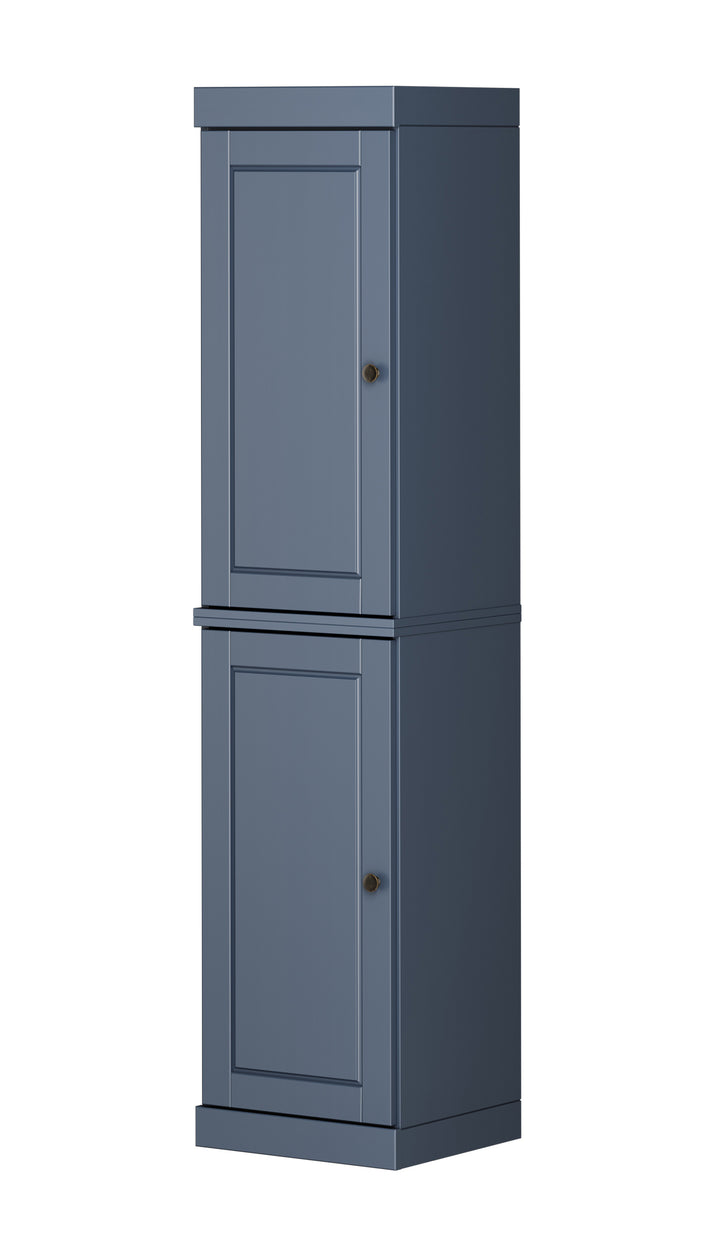 100% Solid Wood 16.5" Pantry Cabinet, 2 Raised Panel Wood Doors