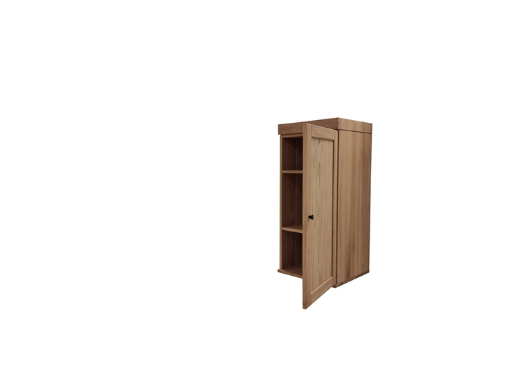 Premium 100% Solid European Oak Hardwood Bathroom Storage Cabinet with Shaker Doors – 16" Wide, 71.5" Tall