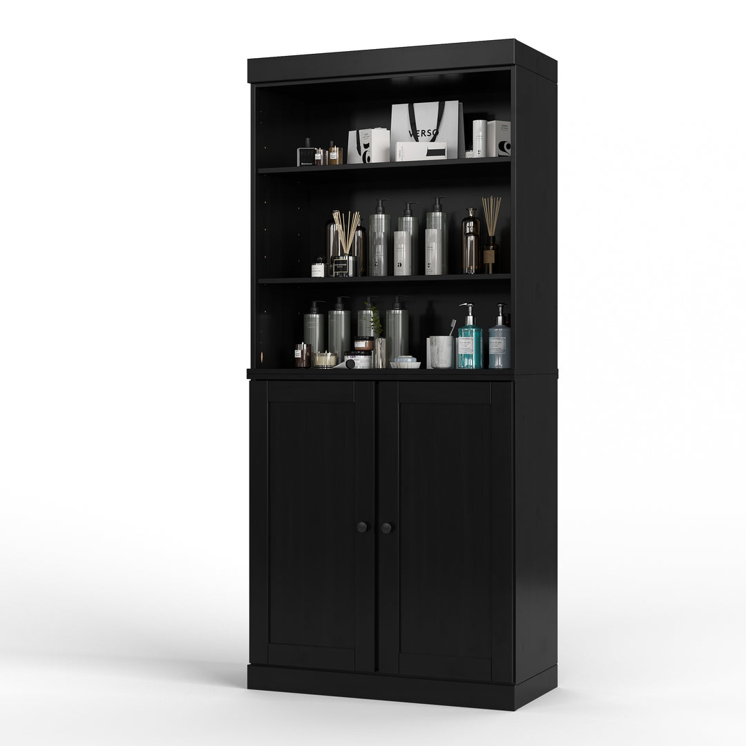 100% Solid Brazilian Pine Wood 32" Bathroom Storage Cabinet with Bottom Shaker Doors and Adjustable Shelves