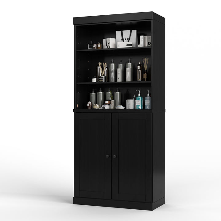 100% Solid Brazilian Pine Wood 32" Bathroom Storage Cabinet with Bottom Shaker Doors and Adjustable Shelves