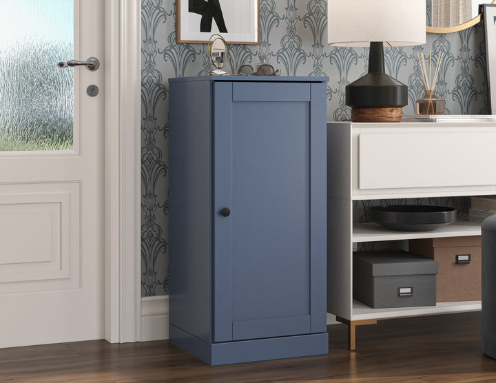 100% Solid Wood Narrow Shoe Storage Cabinet with Shaker Door, Adjustable Shelves, Space Saving Stackable Organizer, 16.5" W x 35.75" H
