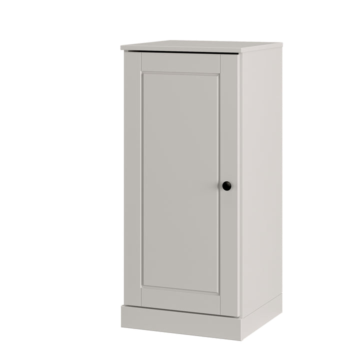 100% Solid Wood Narrow Shoe Storage Cabinet with Raised Panel Door, Adjustable Shelves, Space Saving Stackable Organizer, 16.5" W x 35.75" H