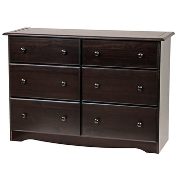 100% Solid Wood Double 6-Drawer Dresser  Palace Imports