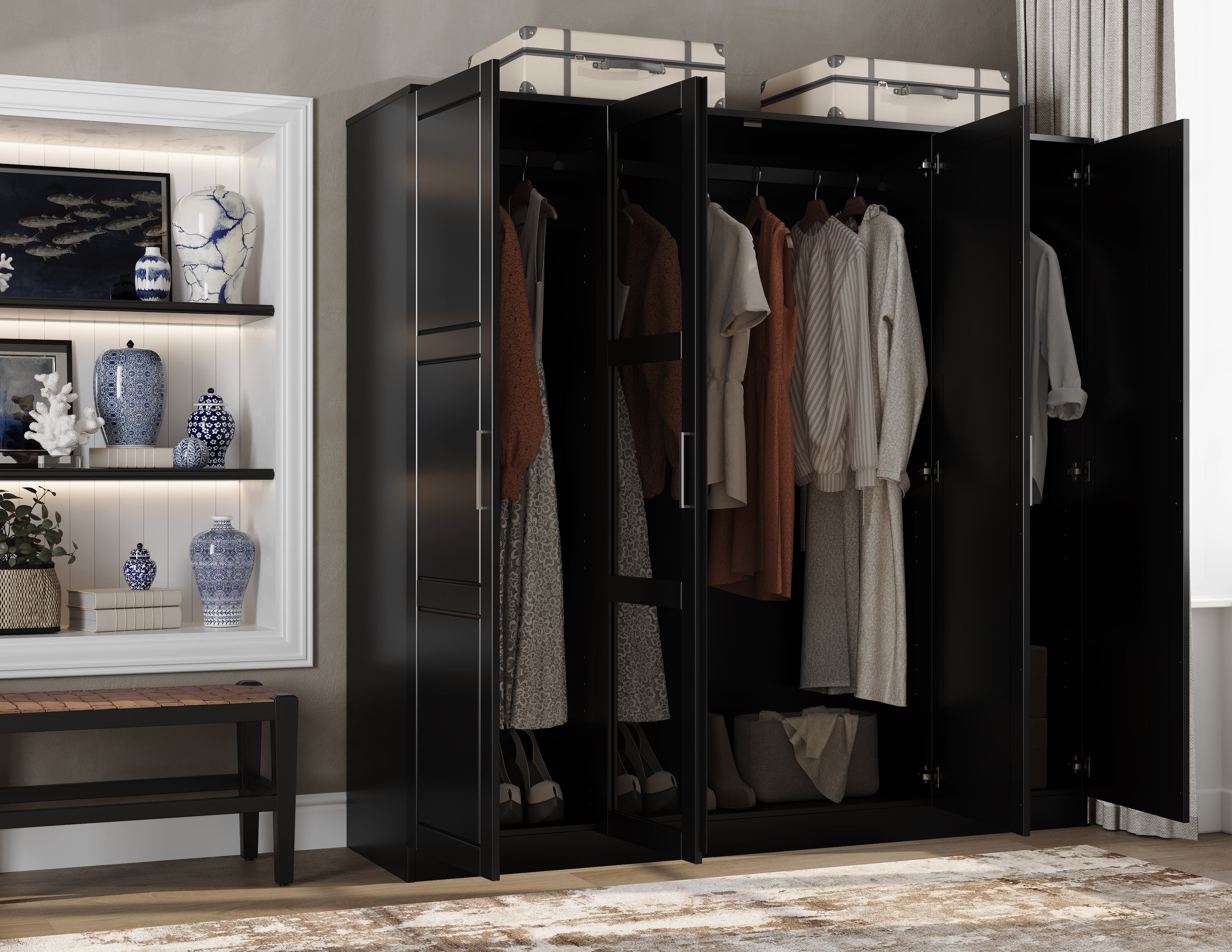 Cosmo 4 Door Wardrobe In Solid Brazilian Pine – Palace Imports