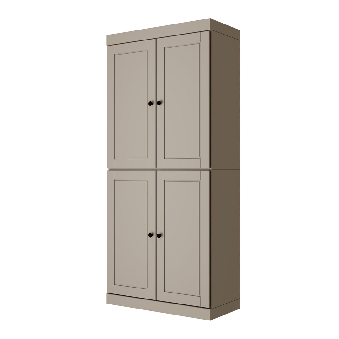 100% Solid Wood 6-Shelf 32" Bookcase, Raised Panel Doors, Adjustable Shelves