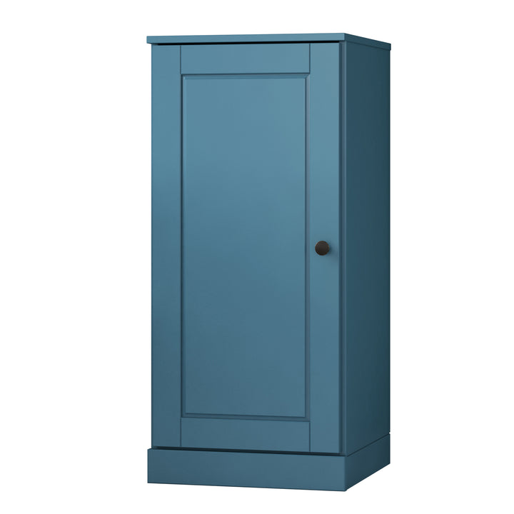 100% Solid Wood Bathroom Storage Cabinet, Raised Panel Door, 4 Drawers, Adjustable Shelves, 16.5" Wide, 35.75" Tall