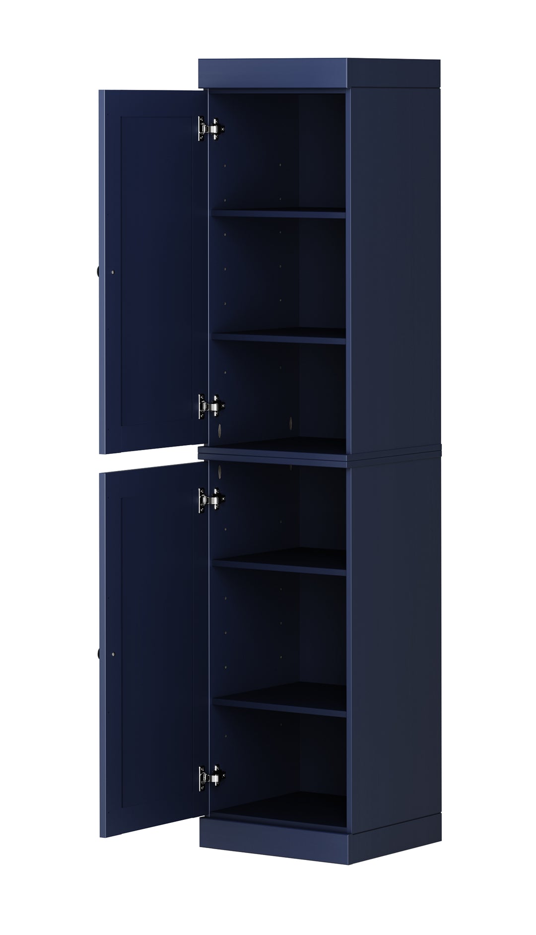 100% Solid Wood 16.5" Pantry Cabinet, 2 Raised Panel Wood Doors