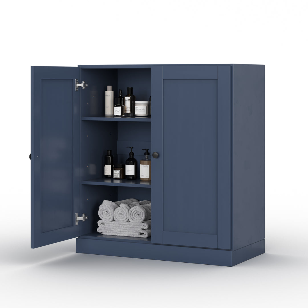 100% Solid Wood 32" Bathroom Cabinet with Shaker Wood Doors