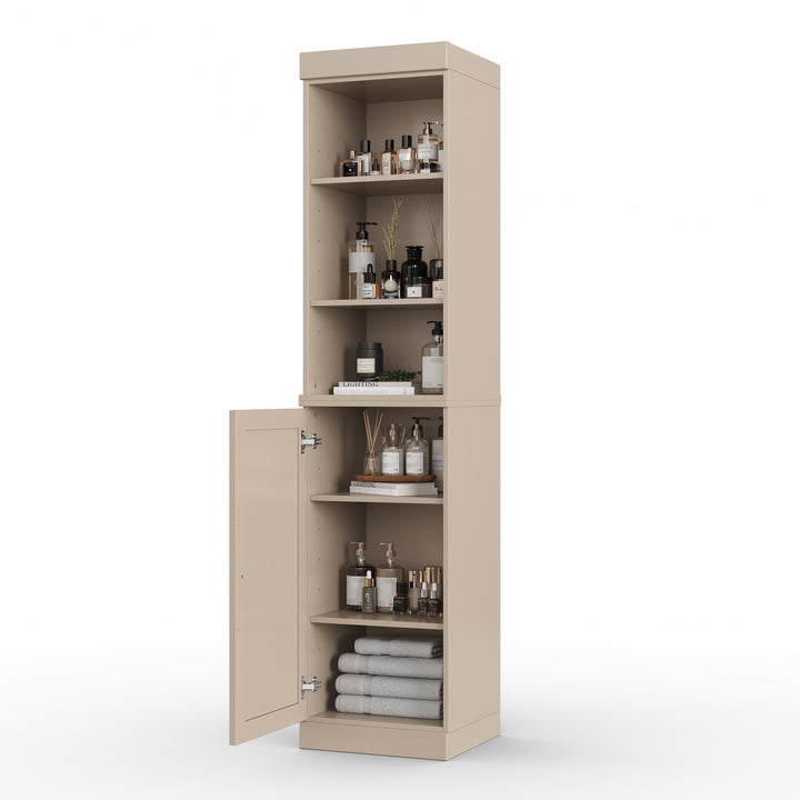 100% Solid Wood 16.5" Tall Bathroom Storage Cabinet , Shaker Door, Adjustable Shelves