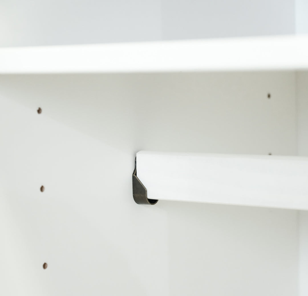 100% Solid Brazilian Pine Wood 4-Sliding Wardrobe with Louvered Doors, 70-110” Wardrobes - Palace Imports