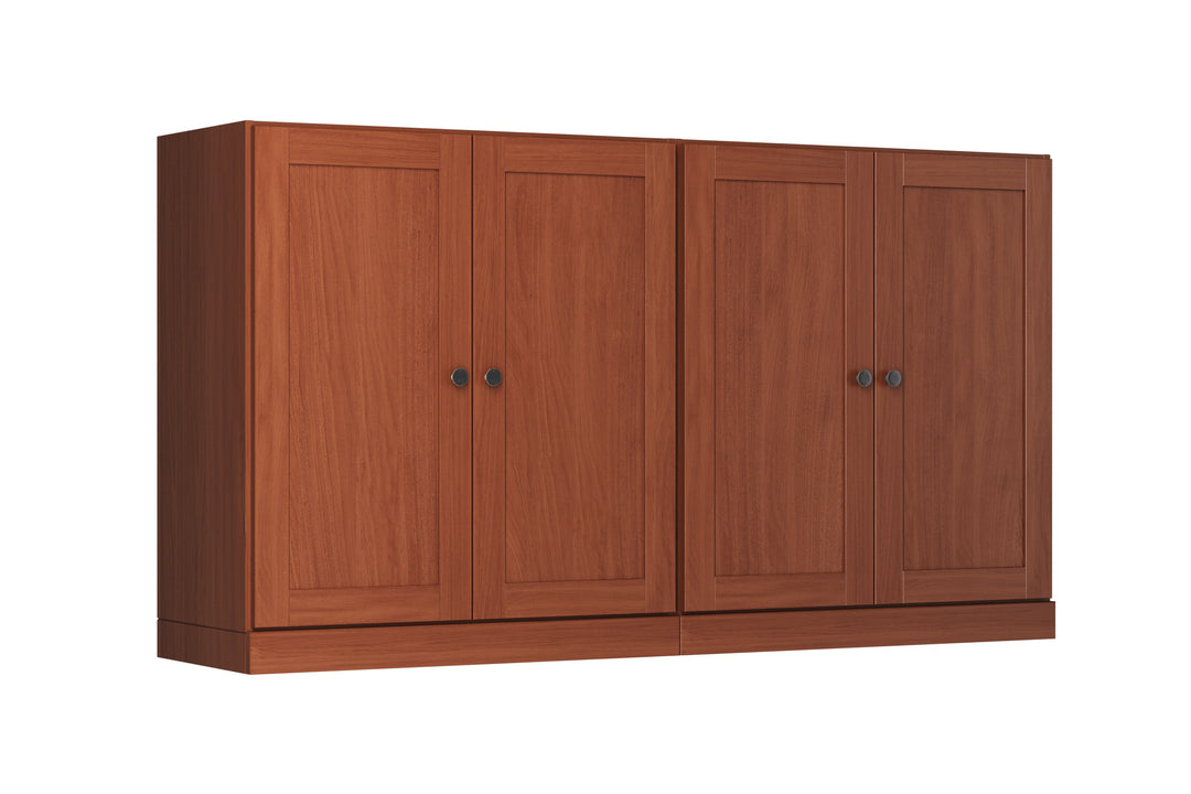 100% Solid Brazilian Pine Wood Sideboard, Shaker Doors, Adjustable Shelves, 64" Wide, 35.75" Tall