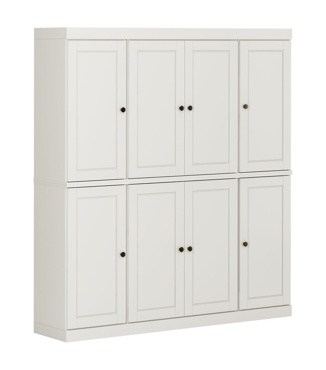 100% Solid Wood Kitchen Pantry Cabinet, Tall Freestanding Modular Storage with Raised Panel Doors & 2 Drawers, Adjustable Shelves, 65" W x 71.5" H