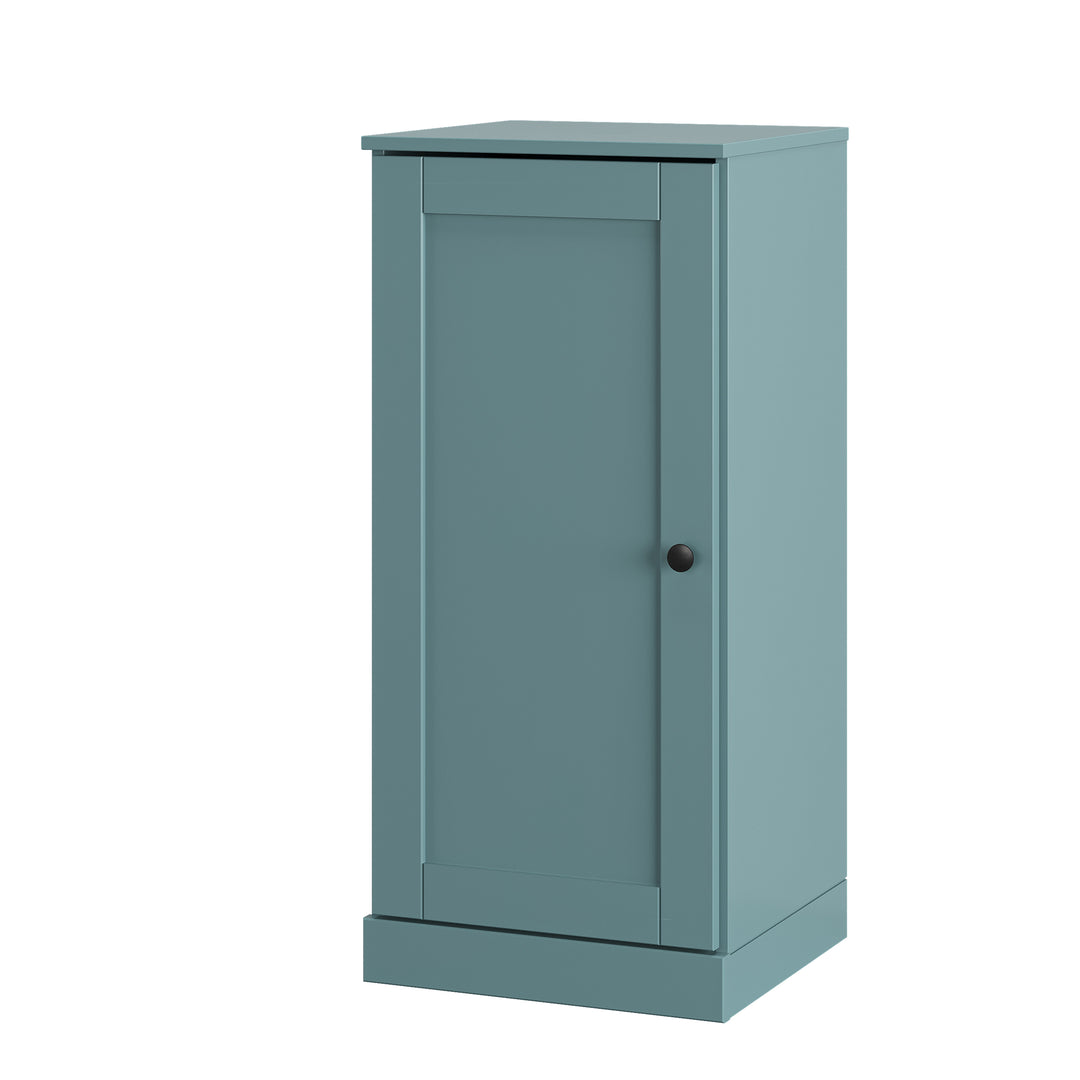 100% Solid Wood Narrow Shoe Storage Cabinet with Shaker Door, Adjustable Shelves, Space Saving Stackable Organizer, 16.5" W x 35.75" H