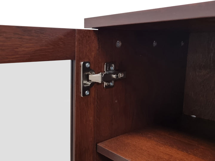 Premium 100% Solid European Oak Hardwood 6-Shelf Modular Bookcase with Tinted Glass Doors – 32" Wide, 71.5" Tall