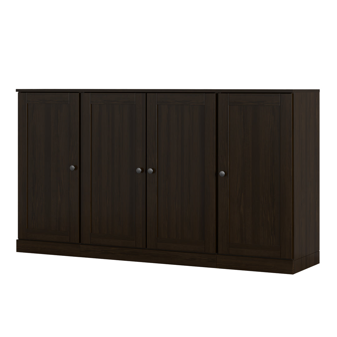 100% Solid Wood Sideboard Buffet with Shaker Doors, Credenza Server for Dining Room Storage, Adjustable Shelves, 65" W x 35.75" H