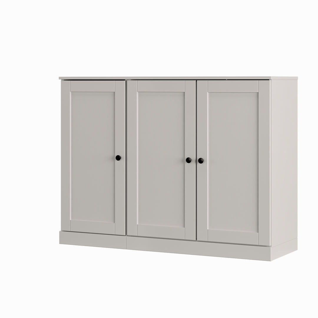 100% Solid Wood Shoe Storage Cabinet with Shaker Doors, Adjustable Shelves, Space Saving Modular Entryway Organizer, 48.5" W x 35.75" H