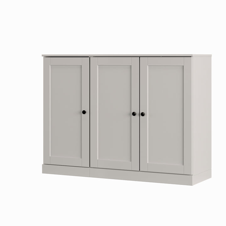 100% Solid Wood Shoe Storage Cabinet with Shaker Doors, Adjustable Shelves, Space Saving Modular Entryway Organizer, 48.5" W x 35.75" H