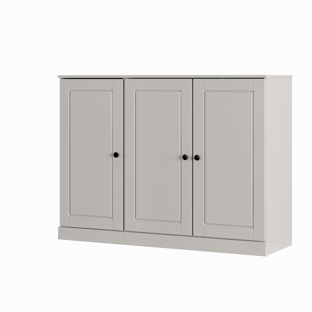 100% Solid Wood Shoe Storage Cabinet with Raised Panel Doors, Adjustable Shelves, Space Saving Modular Entryway Organizer, 48.5" W x 35.75" H