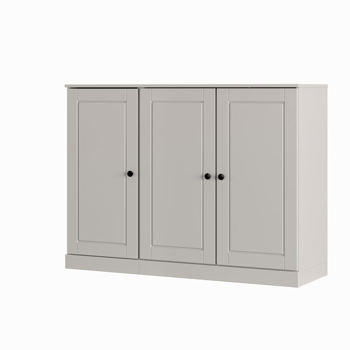 100% Solid Wood Shoe Storage Cabinet with Raised Panel Doors, Adjustable Shelves, Space Saving Modular Entryway Organizer, 48.5" W x 35.75" H
