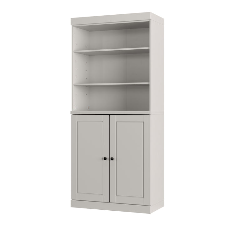 100% Solid Wood Tall Freestanding Modular Bathroom Linen Storage Cabinet with Open Shelf & Raised Panel Doors, Adjustable Shelves, 32" W x 71.5" H