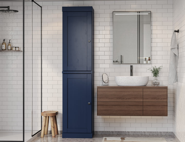 100% Solid Wood 16.5" Tall Bathroom Cabinet, Shaker Wood Doors, Adjustable Shelves