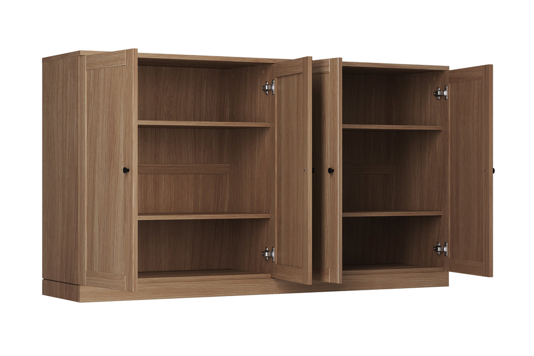 Premium 100% Solid European Oak Hardwood Modular Dining Room Sideboard with Shaker Doors – 64" Wide, 35.75" Tall