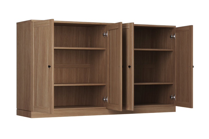 Premium 100% Solid European Oak Hardwood Modular Dining Room Sideboard with Shaker Doors – 64" Wide, 35.75" Tall