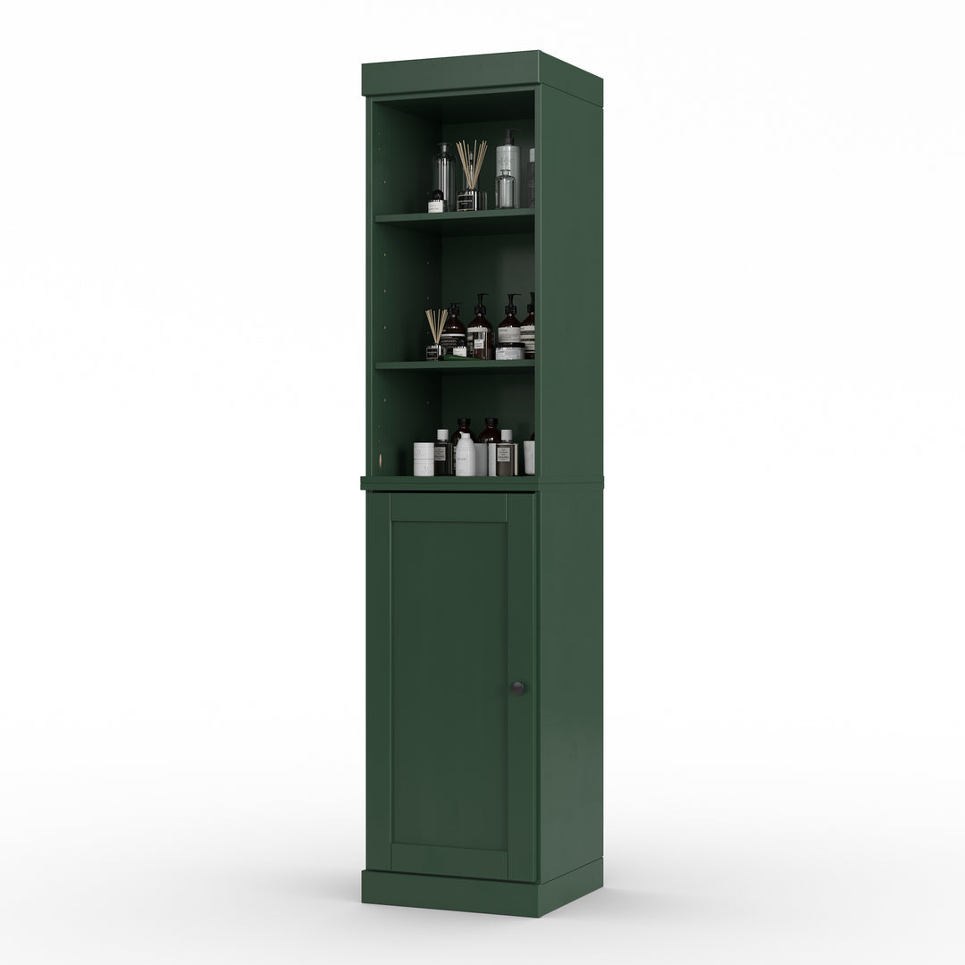 100% Solid Wood 16.5" Tall Bathroom Storage Cabinet , Shaker Door, Adjustable Shelves