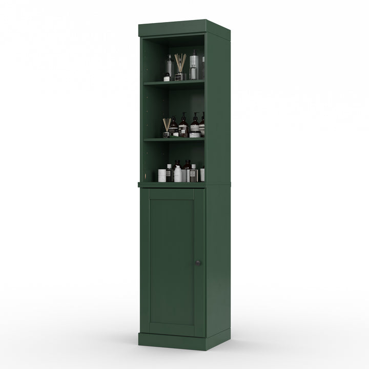 100% Solid Wood 16.5" Tall Bathroom Storage Cabinet , Shaker Door, Adjustable Shelves